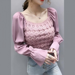 Solid Knit Slim Fit Crop Sweater Top for Women Free Size upto L