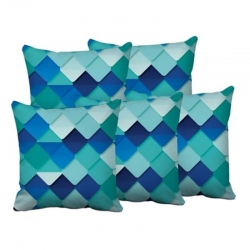 Digital Printed Multicolor Cushion Covers 16 x 16 inch Pack of 5