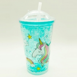 Unicorn Sipper Bottle Jar Super Ice Cup With Straw Water Bottle 450ml