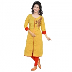 Littledesire Embroidered Cotton Straight Kurta