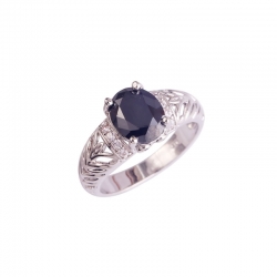 Littledesire Black & White CZ AAA Silver Color Ring