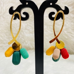 Women Multicoloured Beads Gold Plated Fashion Drop Earring