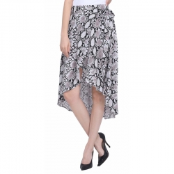 Littledesire Asymmetrical Snake Print Spunky Skirt