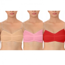 Regular Daily Wear Transparent Straps Bra (Pack of 3)