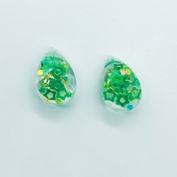 Water Drop Sequins Glass Stud Earrings