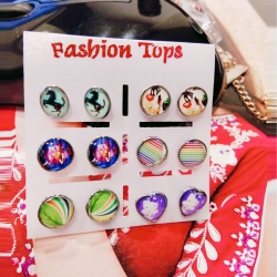 Littledesire Funny Glass Stud Earrings 