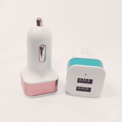 Dual Usb Car Charger Assorted Color Rapid Charge