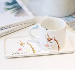 Style Unicorn Coffee Cup Saucer With Spoon