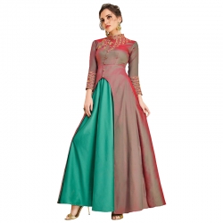 Littledesire Embroidered Stylish Partywear Soft Silk Gown