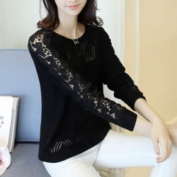 Boat-Neck Style Casual Flat Knitted Top