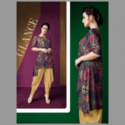 Littledesire Printed Up Down Kurti With Dhoti Pant