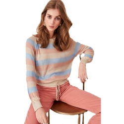 Littledesire Stone Striped Long Sleeve Sweater