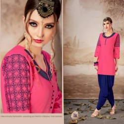 Littledesire Embroidered Work Round Neck Short Kurti Top