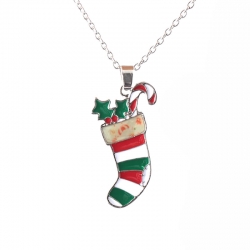 Christmas Tree Santa Claus Snowman Pendant Necklace 