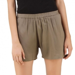 Cotton Blend Army Colour Linen Shorts