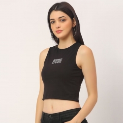 Game Over Cotton Printed Crop Top