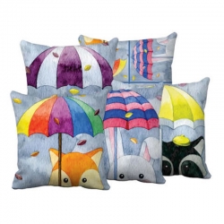 Cute Design Printed Decorative Throw Pillow Covers 16 x 16 inch Pack of 5