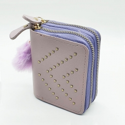 Double Zipper Cute Candy Colours Mini Card and Coin Wallet