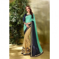 Georgette Designer Embroidered Work Saree