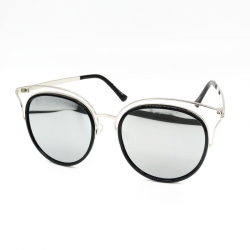 Designer Round Mirrored Lens Metal Frame Sunglasses