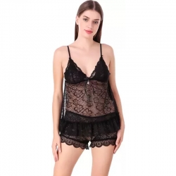 Floral Lace Classic Design Babydoll Sleepwear