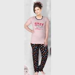 Cotton Half Sleeves Printed Night Suit for Women
