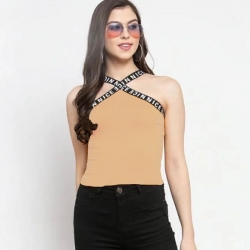 Stylish Cross Neck Sling Wipe Sleeveless Top