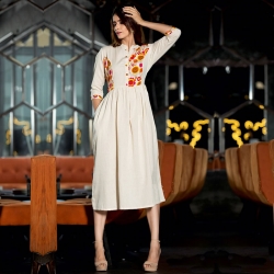 Littledesire Embroidered Designer Cotton Kurta