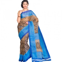 Pavecha Poly Cotton Mangalagiri Saree With Blouse