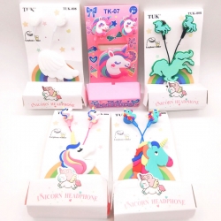 Unicorn Cartoon Wired Earphones For Kids Pack of 5