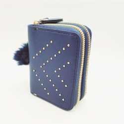 Double Zipper Cute Candy Colours Mini Card and Coin Wallet