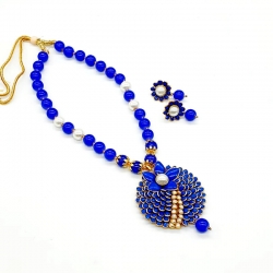 Fashionable Moti Beaded Necklace  Handcrafted Jewellery Set