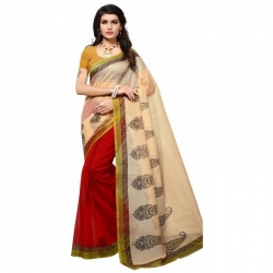 Littledesire Kota Doria Printed Saree With Blouse