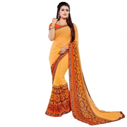 Littledesire Georgette Printed Weightless Saree with Blouse 