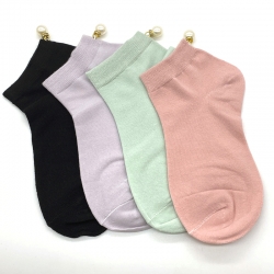 Littledesire Imitation Pearl Women Cotton Socks - 4 Pairs