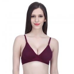  Deep V Neck Plain Hosiery Bra