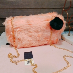 Soft Fluffy Puff Ball Sling Bag for Girls