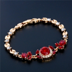 Littledesire CZ Stone gold Color Austrian Crystal Flower Bracelets