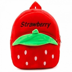 Premium Soft Red Strawberry Velvet Plush Bag for Kids