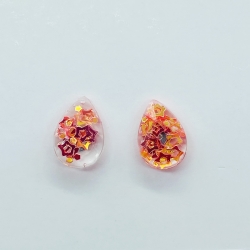 Water Drop Sequins Glass Stud Earrings