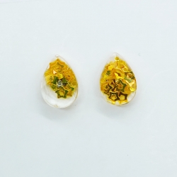 Water Drop Sequins Glass Stud Earrings