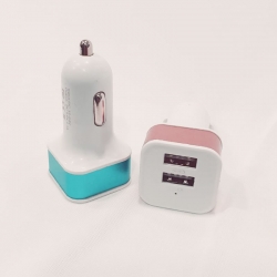 Dual Usb Car Charger Assorted Color Rapid Charge