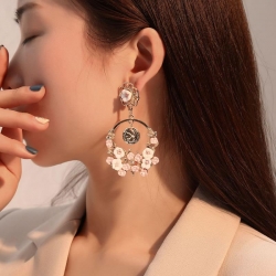 Style Flower Circle Beautiful Heavy Korean Earrings 