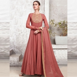 Littledesire Embroidered Gown With Dupatta