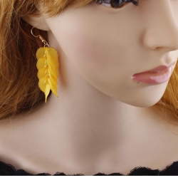 Creative Petal Leaf Tassel Korean Earrings for Beach & Resorts