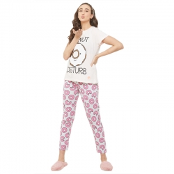 Donuts Printed Top & Pajama Cotton Night Suit