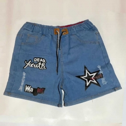 Cartoon Print Elastic Waist Denim Short for Girls