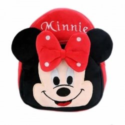 Cute Cartoon Soft Plush Minnie Red Girl Backpacks 