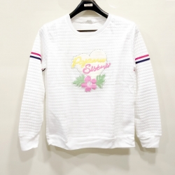 Boat-Neck Long Sleeve Heart Print Soft Winter Top