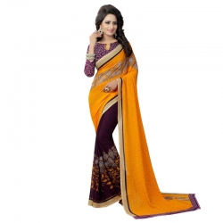 Littledesire Georgette Printed Saree with Blouse 